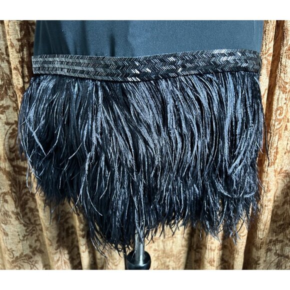 Vtg Albert Nipon Nights for Bergdorf Formal Little Black Dress Feathers READ - Picture 6 of 11